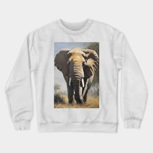 Elephant Oil Painting Art Crewneck Sweatshirt